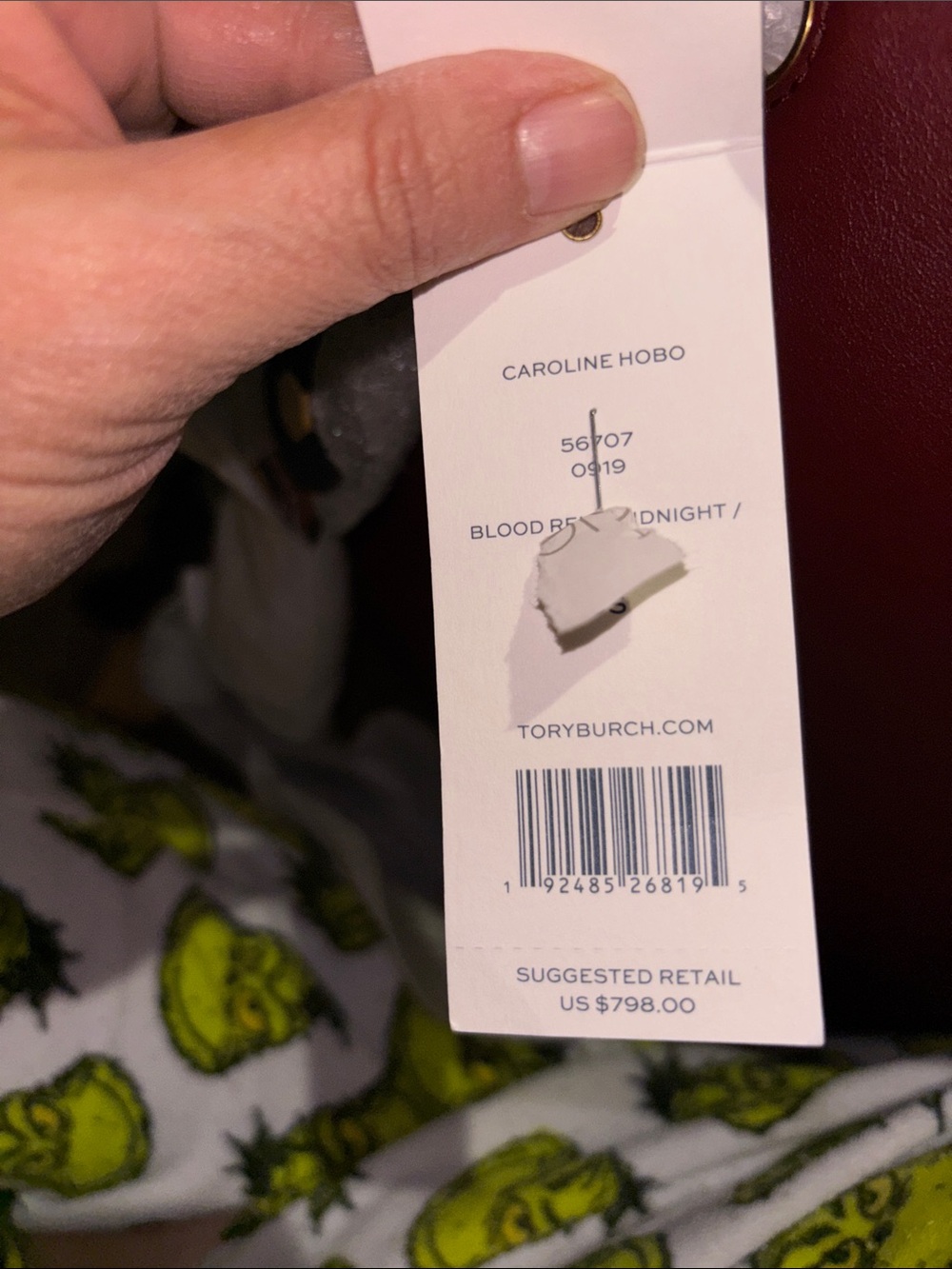 Tory Burch Red and Blue Drawstring Bucket Bag - Picture 6 of 10